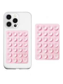 1 szt. Różowy silikonowy uchwyt na telefon z przyssawką, silikonowy uchwyt na telefon z przyssawką, antypoślizgowy uchwyt na telefon, odpowiedni do selfie i wideo, mocny uchwyt