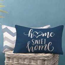 4 件装蓝色几何图案抱枕套 - 沙发装饰靠垫套，户外家居装饰枕套，单面无芯，花卉节日装饰枕套（16 英寸 x 16 英寸、18 英寸 x 18 英寸、20 英寸 x 20 英寸）（12 英寸 x 20 英寸） - 藍色 - 查看 11