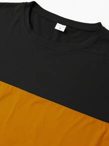 تي شيرت رجالي كاجوال جديد للصيف بأكمام قصيرة وياقة دائرية، طباعة جرافيكية بألوان متباينة، لياقة بدنية وأنشطة خارجية