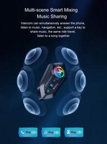 1/2pcs Music Interphone Dual Bluetooth 5.4 Motorcycle Helmet Intercom Headset Waterproof 500m Intercomunicador Speaker Earphone