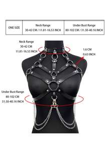 Valentine's Day Special-New Solid Color Cutout Corset With Chain-Women's Sexy Body Harnesses-Gothic Shaping Chest Belt-Adjustable Cage Top-Holiday Rave Costume Party Fashion Accessories