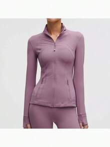 Define Jacket Nulu Women's Lightweight, Full Zip Running Track Jacket-For Yoga Gym Running-Sweat-Wicking-Yoga-All Seasons Sport-Spring/Summer-Autumn/Winter-Back To School - 薰衣草力士 - 查看 1