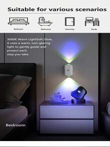 1 件 1 包/2 包可调节 LED 磁性夜灯，RGB 渐变红外传感器，可充电室内智能灯可调色温，壁挂式和桌面式安装，按钮控制，便携且可拆卸，适用于衣柜、玄关、走廊、阳台、书房 - 有线