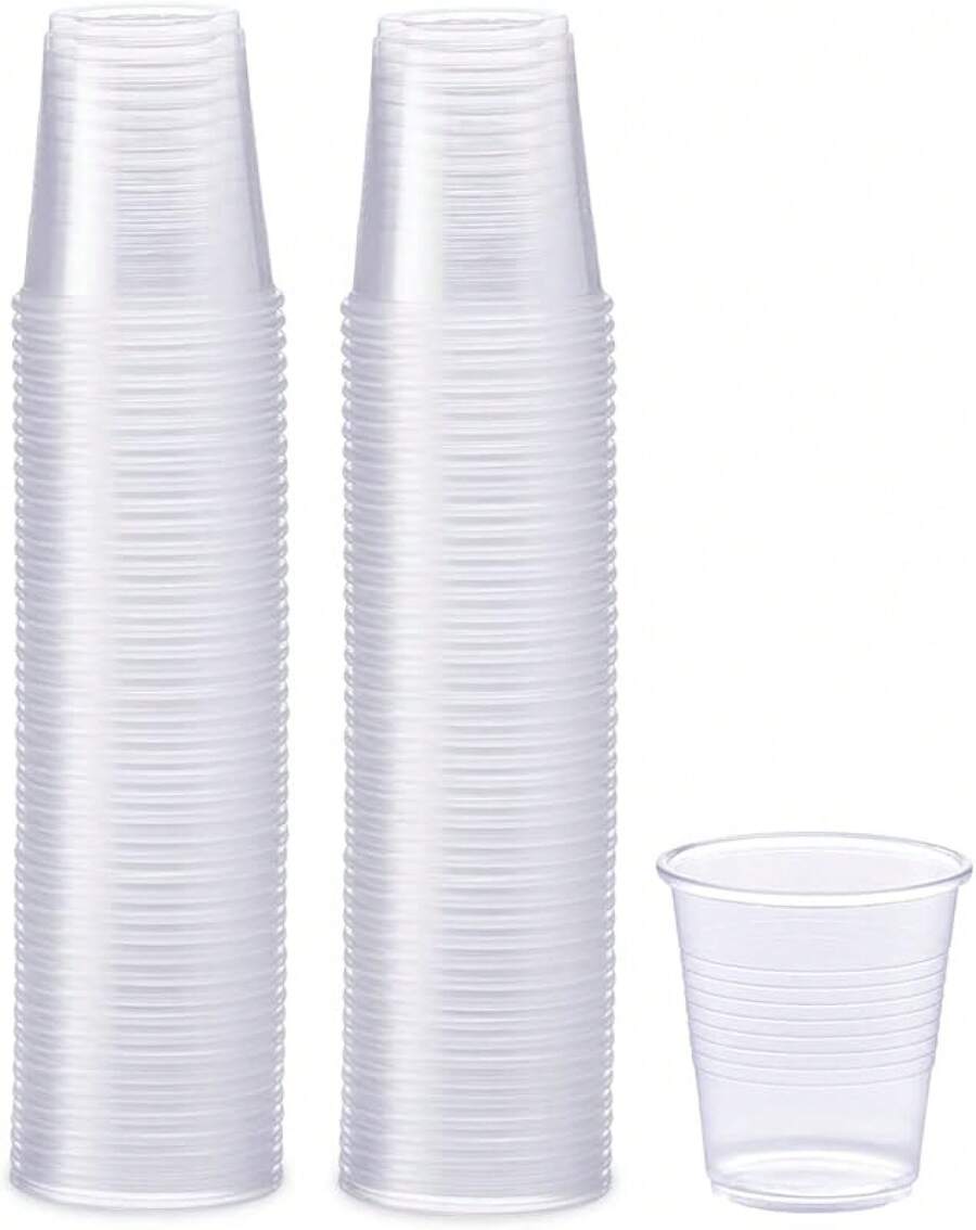 Comfy Package Plastic Cups [3 Oz - Count] – Small Disposable Drinking Cups, Mouthwash, Bathroom, Tasting & More –,-, Durable Polypropylene - 3 oz. - Trong suốt - Xem 1