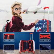 NAUTICA Kids Luggage - 18" Airline Approved Rolling Hardside Upright Carry-On Suitcase Set With Wheels (Shark Attack | 5pc Travel Set) - Nautica Peace - View 9