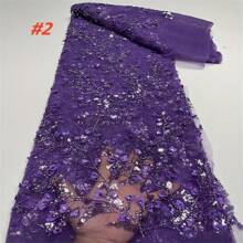 African 3D Beaded Lace Fabric Luxury Bridal 2025 High Quality Nigerian Applique French Tulle Sequins Fabric For Wedding Dress Sewing