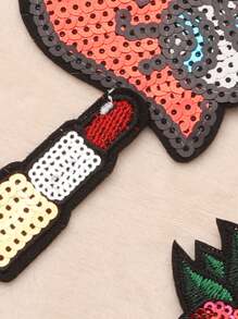 5 buc paiete brodate patch-uri pantofi cu toc înalt accesorii pentru geantă roșie etichetă de flori brodate accesorii de îmbrăcăminte din pânză brodată