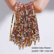 Delicado brazalete elástico pequeño con cristal, brazalete de strass multicolor para parejas de hombres y mujeres