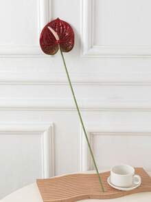 1 CÁI/3 CÁI/5 CÁI Hoa Loa Kèn Anthurium Nhân Tạo (Màu Đỏ) Dùng Cho Đám Cưới, Văn Phòng, Tiệc Khách Sạn, Trang Trí Bàn Nhà - Màu Đỏ Sâu - Xem 8