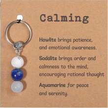 1 pieza Llavero de cristal natural, para nuevos comienzos, llavero de piedra curativa para aliviar la ansiedad, curación de cristales, regalo de fiesta o graduación para mujeres