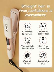CRASTS 专业直发器、平板夹、卷发器、直发器和卷发器、快速加热、液晶显示屏、快速温度调节、钛硬板、家庭和沙龙使用、护发礼品 - 英規插(220-240V) - 查看 10
