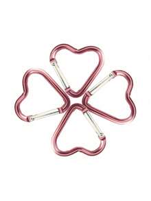 4件装铝制星形登山扣创意弹簧钩钥匙扣户外露营徒步配件旅行必备品