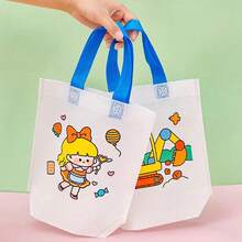 32 Piece Decorative Art Style Colored Non-Woven Tote Bag, DIY Handmade Artwork Perfect For Painting, Crafts, Party Gifts, Holiday And Birthday Gift Bags, School Prizes Back To School/School Supplies, School Gifts - Multicolor - View 6