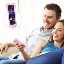 Funda de silicona con forma de corazón linda para el control remoto de Roku TV/Roku Player/Roku Voice Remote (sin conector de auriculares), estuche brillante en la oscuridad para el control remoto de Roku Express 4K+ HD Streaming Stick 4K Premiere Streambar Soundbar LE SE Streaming Media Device