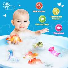5/7/11pcs No Hole Dinosaur Bath Toys Set - Bathtub Floating Water Toys For Bathroom Water Tub Games Pool Party - 彩色 - 查看 5