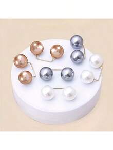 6 件防走失衣夹、珍珠胸针领夹、连衣裙和裙子腰带、衬衫领调节器、时尚腰带夹、时尚配饰、节日和派对礼物 - 彩色 - 查看 3