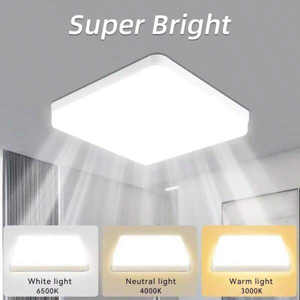 CANMEIJIA Superdünne quadratische LED Deckenleuchte, flache Panelleuchte, Haushalts-LED-Deckenleuchte für Heimdekoration, geeignet für Wohnzimmer/Schlafzimmer/Bad/Büro/Esszimmer/Lobby/Hotel/Studio/Lager/Eingang/Küche/Flur/Dachboden/Durchgang, wähle die geeignete Größe je nach Nutzungsbedarf, 60W/50W/40W/30W/20W erhältlich
