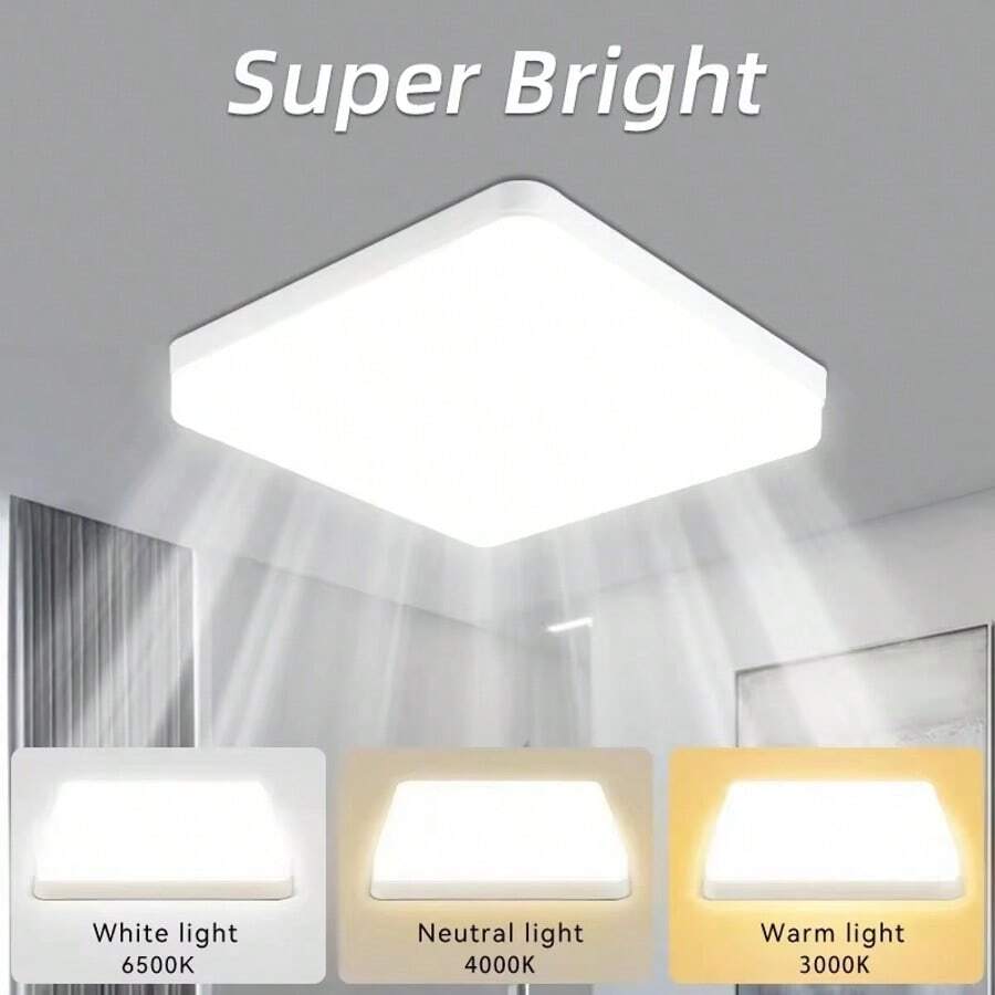 CANMEIJIA 超薄方形 LED 吸顶灯平板灯，家用 LED 吸顶灯，适用于家庭装饰，适用于客厅/卧室/浴室/办公室/餐厅/大堂/酒店/工作室/仓库/入口/厨房/走廊/阁楼/通道，根据使用需求选择合适的尺寸，60W/50W/40W/30W/20W 可用