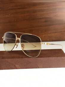 CHARMLIBRARY 2025 New Arrival Pure Titanium Fashion Glasses, Unisex Vintage Double Bridge Wide Face Fashion Punk Retro Fashion Glasses, Beach Resort Casual Eyewear, Decoration Glasses