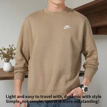 Nike 男衛衣M NSW CLUB CRW BB運動服飾圓領健身外套休閒舒適套加絨頭衫 BV2663-247 - 卡其色 - 查看 2