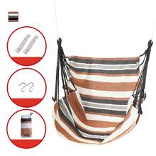 1pc Deluxe Striped Canvas Hammock Chair With Pocket & Head Pillow - Foldable Durable Knitted Sling Swing For Indoor/Outdoor Use Soft Brushed Fabric Solid Back Support Includes Side Pocket - Hand Wash/Dry Clean Perfect For Patio Bedroom Living Room Hammock Swing Chair Patio Relaxation Vibrant Outdoor Decor Cozy Relaxation Gear Summer Outdoor Lounge Chair