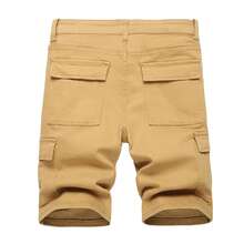 JUNBAOSS Men's Slim Fit Stretch Denim Shorts Ripped Skinny Jean Shorts For Men,Fashion Straight Comfort Flex Waist Short - 卡其色 - 查看 2