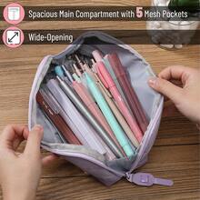 Estuche para lápices, verde menta, bolsa para lápices, estuche para bolígrafos, bolsa para bolígrafos - Morado - Ver 3