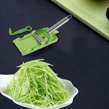 Pelador de Verduras Multifuncional, Pelador de Frutas y Verduras, Rallador, Julienne, Pelador de Zanahorias, Patatas y Pepinos, Gadgets de Cocina - Verde - Ver 8