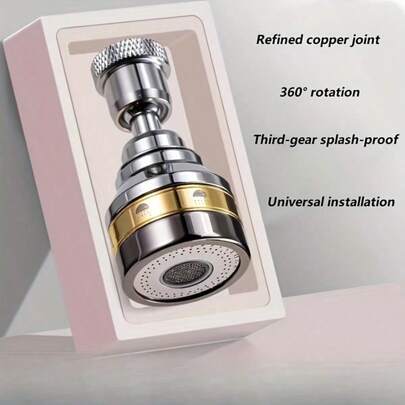 Upgraded Precision Copper Faucet Swivel Spout With Rotatable Hose, Includes Rotatable Thread, 2 Gaskets, Suitable For Kitchen, RV Etc. Anti-Splash Shower Head Extender, Filter, Booster, Extended Spout, Universal Water-Saving Device
