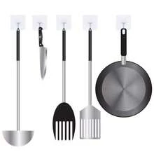 6/10/20pcs Adhesive Hooks Kit Multi Functional Wall Sticker Home Kitchen Bedroom Bathroom Organized - Bộ 10 - Xem 2