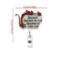 1pc Retractable Telephone Shaped Acrylic Name Badge Holder With Nurse ID Clip, Fun Design - Multicolor - View 12