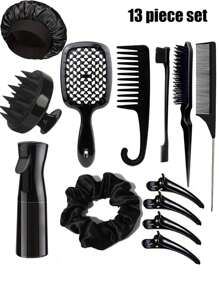 15 Piece Hair Styling Brush, 1/12/13 Piece Hair Combs, Pointed Tail Combs, Rat Tail Combs, Edge Brushes, Hair Brushes, High-Pressure Spray, Hairpins, Hair Rings, Wide Tooth Combs, Bath Caps, Hair Braiders, Suitable For All Kinds Of Hair Styles