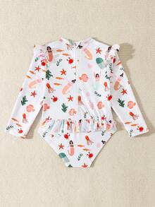 Fantasy Ocean Fairy Tale 4Y Toddler One-Piece Swimsuit - Multicolor - View 2