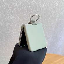 Luxury Minimalist Solid Green Phone Case, Compatible With Samsung Galaxy Z Flip 5 6, Shock-Resistant Back Cover, Waterproof, Anti-Fall, Scratch-Resistant - Mustard Green - View 3