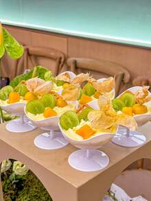 黑色/白色甜品杯，冰淇淋杯，慕斯杯，布丁杯，可重复使用的塑料特殊形状甜品杯，适用于甜品店，生日派对，婚礼和咖啡馆 - 彩色 - 查看 14