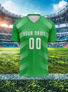 定制 2025 年运动服，男式 V 领足球俱乐部训练上衣，前后印有姓名、号码、徽标，适合日常、休闲、派对、聚会穿着