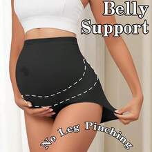 Ropa interior de maternidad sin costuras, bragas de maternidad de cintura alta para soporte del vientre de embarazo - Grande - Ver 3
