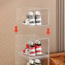 1pc High-Quality Magnetic Transparent Acrylic Shoe Box, Stackable Display Storage Box For Shoes, Handbags And Collectibles - Clear - View 8