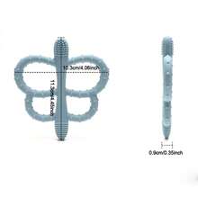 Baby Butterfly Silicone Teether Toy Babies Colored Teething Toys Cartoon Animal Shapes Infant Boy And Girl Essentials Gifts Easy To Grip - Multicolor - View 6