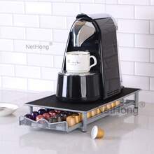 Coffee Machine Stand Capsule Pod Holder Storage Drawer Organizer UK - Silver - View 3