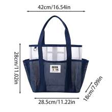 Baglemon 1pc Large Waterproof Beach Tote Bag For Women - Sandproof Mesh Travel Pool Bag, Stylish Durable Beach Totes With Extra Capacity For Summer Essentials