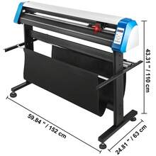 53-Inch Automatic Contour Vinyl Cutter Plotter Force & Speed Adjustable Sign Cutting With Floor Stand & Signmaster Software - 查看 9