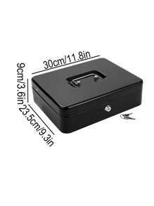 Iron Cash Box With Spring-Loaded Bill Clips, 5 Compartment Cantilever Coin Tray, Durable Mechanical Lock, And Convenient Stainless Handle - Security Cash Register Box With Key Lock,Back To School,School Supplies