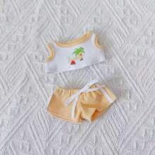 (仅限娃娃衣服) 适用于17cm娃娃衣服1-3代 Labobo休闲夏季无袖短裤 马卡龙吊坠 可换装