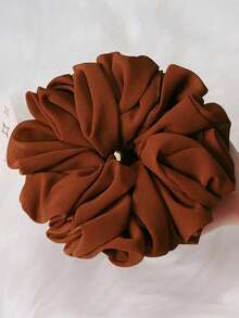 1 pieza Hijab interior de gasa con scrunchie, accesorio para el cabello de mujer con broche de unicolor, coletero - Multicolor - Ver 23