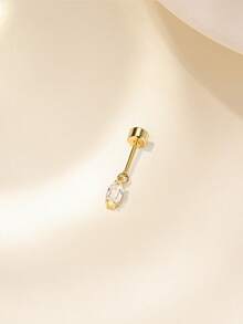 1Pc Upper Ear Cliff  925 Sterling Silver Earring For Women Geometric Zirconia Minimalist Gift For Her Wedding Party Fine Jewelry