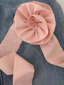 1 Stück Großes Blumen-Scrunchie mit Band, weiches süßes Haar-Accessoire für Dutts, Sommer-Haargummi, Pferdeschwanzhalter, elastisches Haarseil