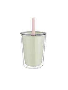 Customized Double Layer Plastic Cup, Large Capacity Water Cup, Cracked Ice Cup With Straw, Portable - Multicolor - View 7