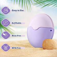 Aplicador portátil de protector solar - Aplicador de esponja rellenable para protector solar, crema solar y loción, ideal para adultos y familias - Tamaño perfecto para viajes (Morado/Rosa/Azul/Verde)