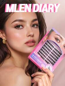Mlen Diary Lashes Clusters, 132pcs C Curl 9-13mm Individual Lashes, DIY Manga Eyelash, Reusable Natural Fluffy Lashes At Home Lash Clusters, Eyelash Clusters, Individual Eyelashes, Lashes, Fake Lashes